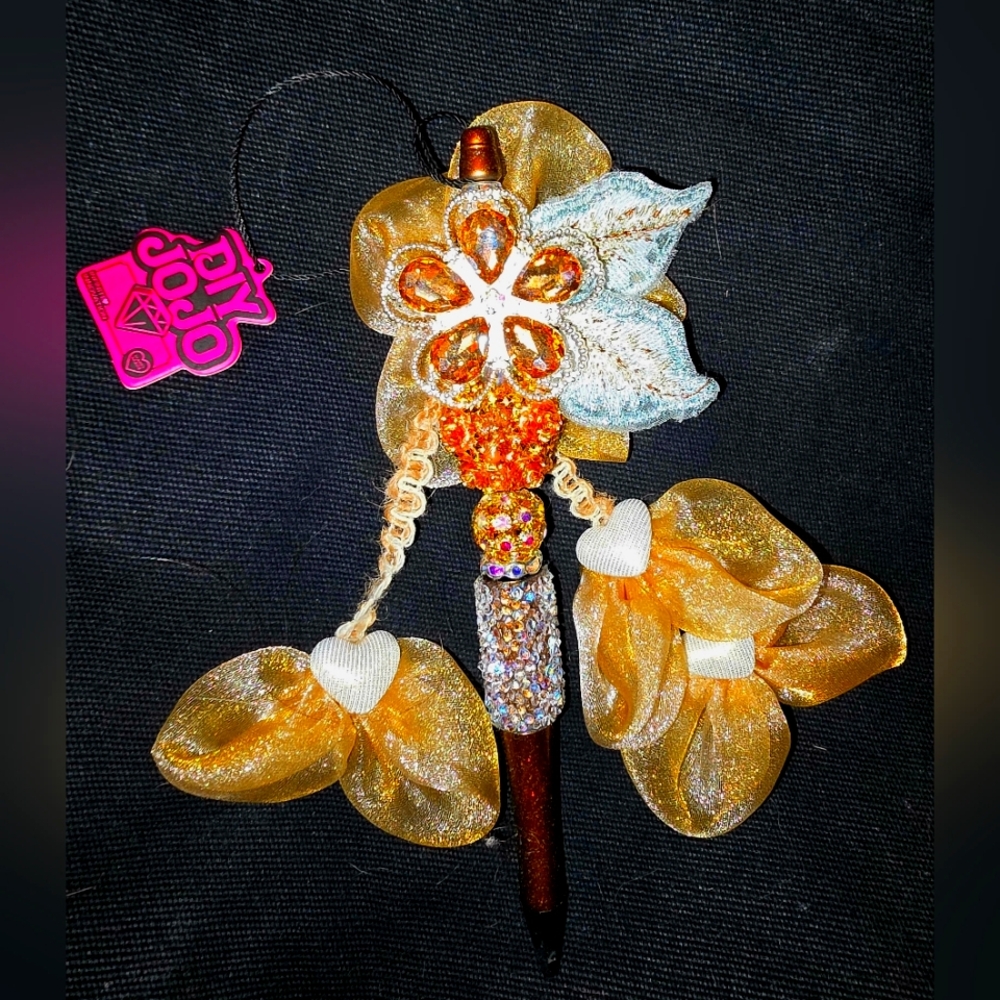 Gold and Orange Decorative Pen